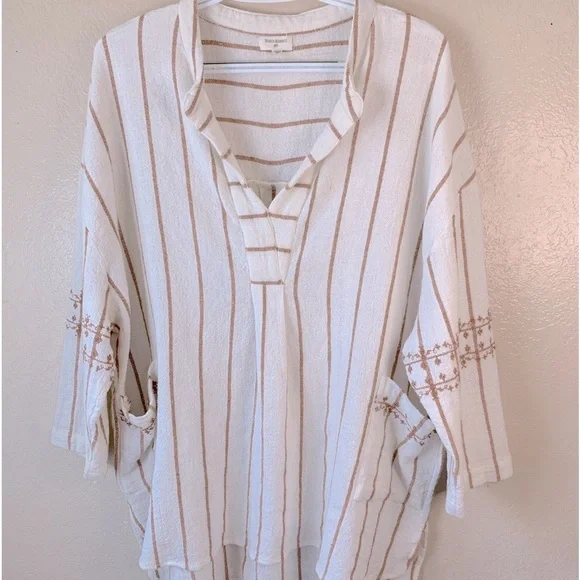 World Market Brienne Ivory Terracotta Khadi Tunic O/S - Picture 2 of 10